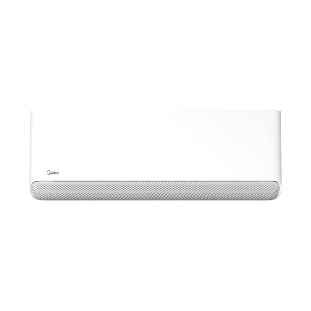 Midea Breezeless Inverter 18,000 BTU Air Conditioner on a warm white wall